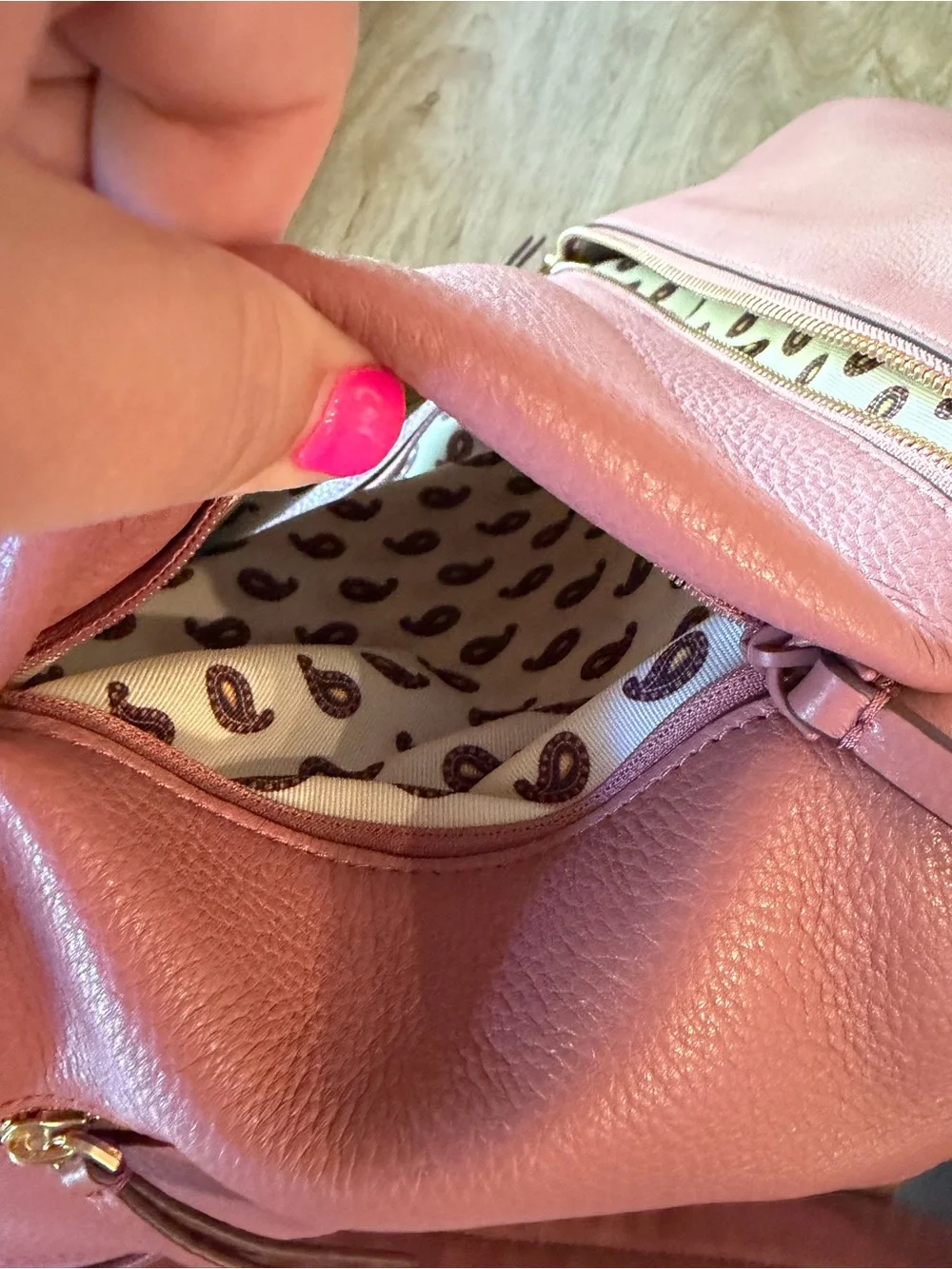 Vera Bradley Dusty Rose Leather Backpack